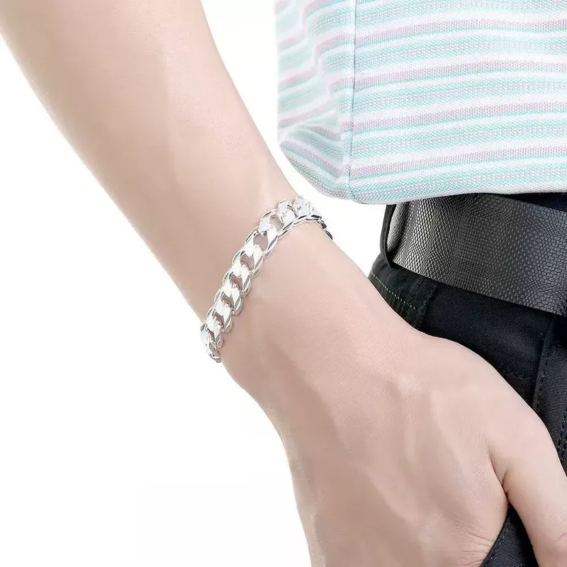 Titanium Steel Men's Engraved Bracelet 10MM