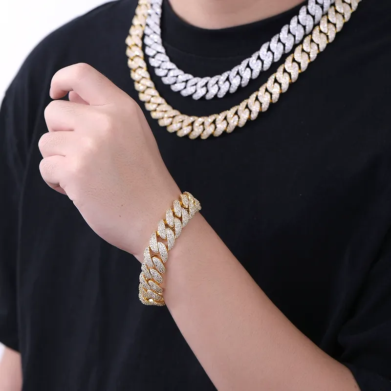 16mm Bubble Cuban Chain Necklace Hip-Hop Full Pave Zircon