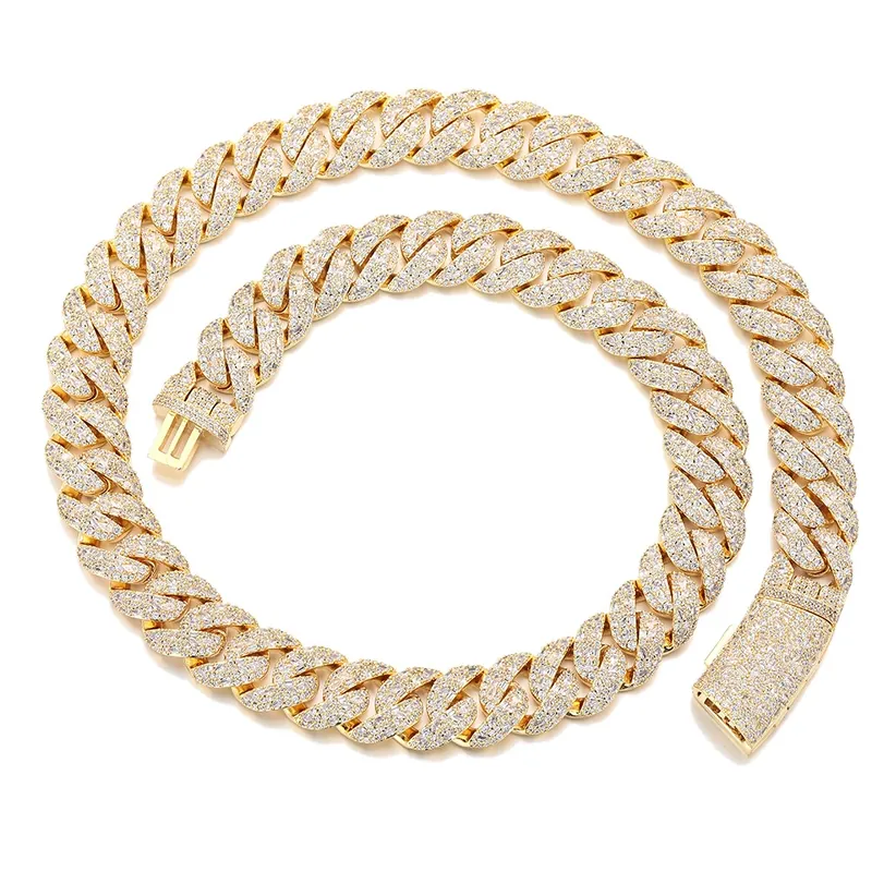 16mm Bubble Cuban Chain Necklace Hip-Hop Full Pave Zircon