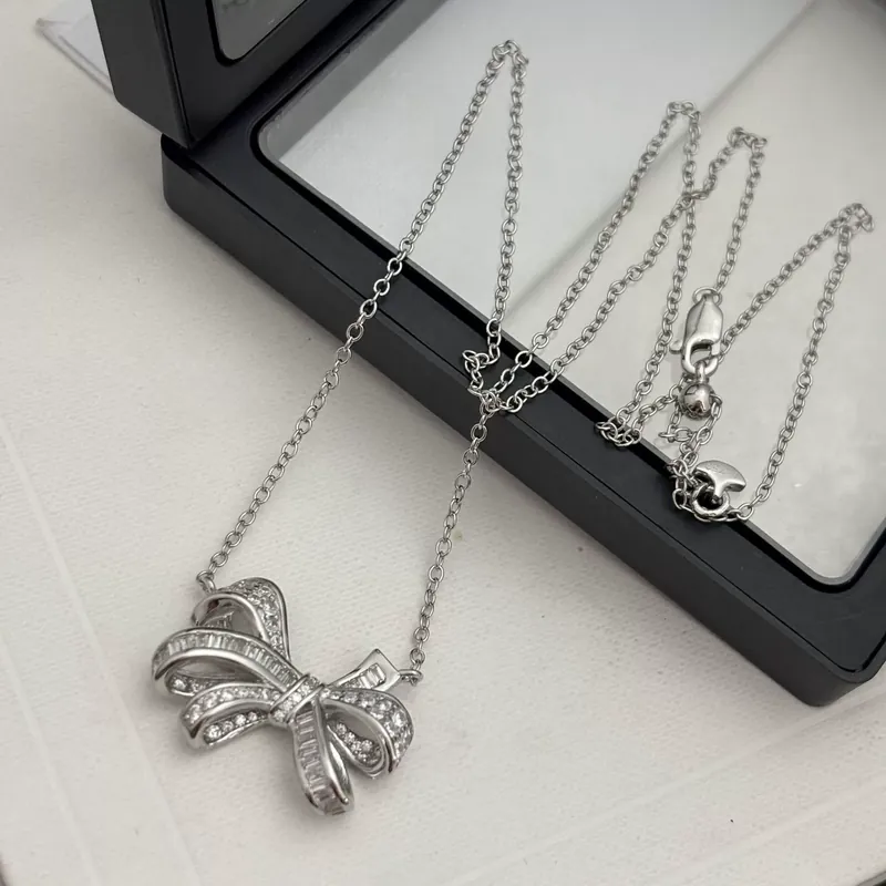 Zircon Butterfly Pendant Necklace