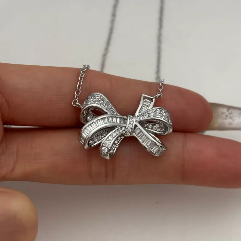 Zircon Butterfly Pendant Necklace