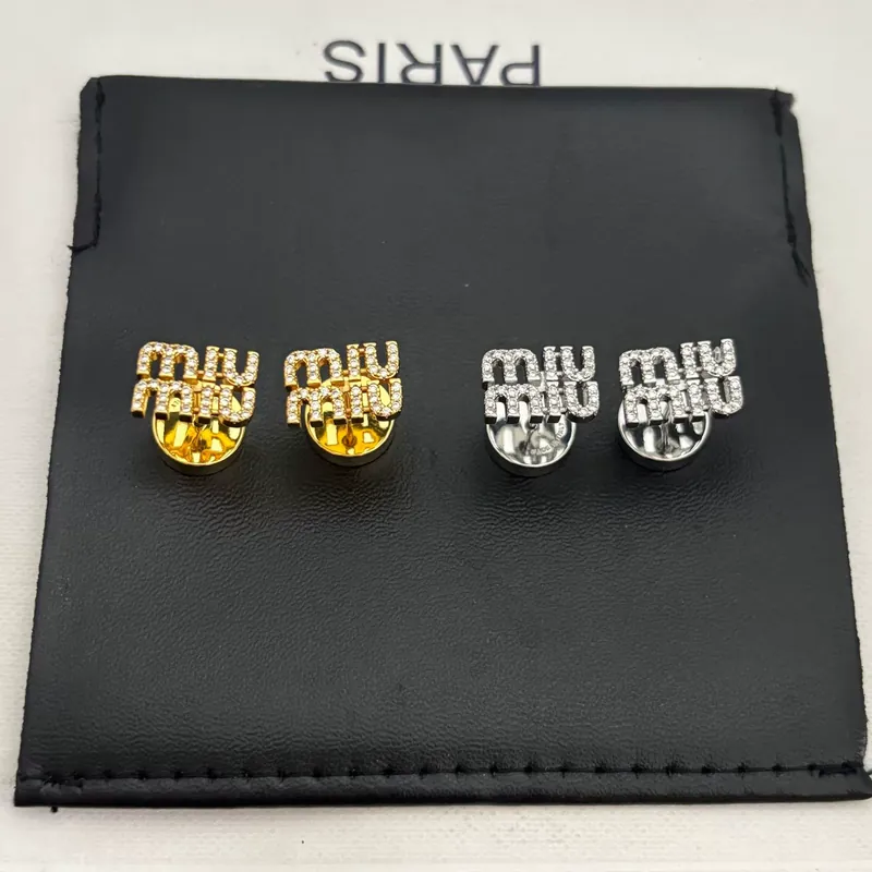 Zircon Letter Stud Earrings