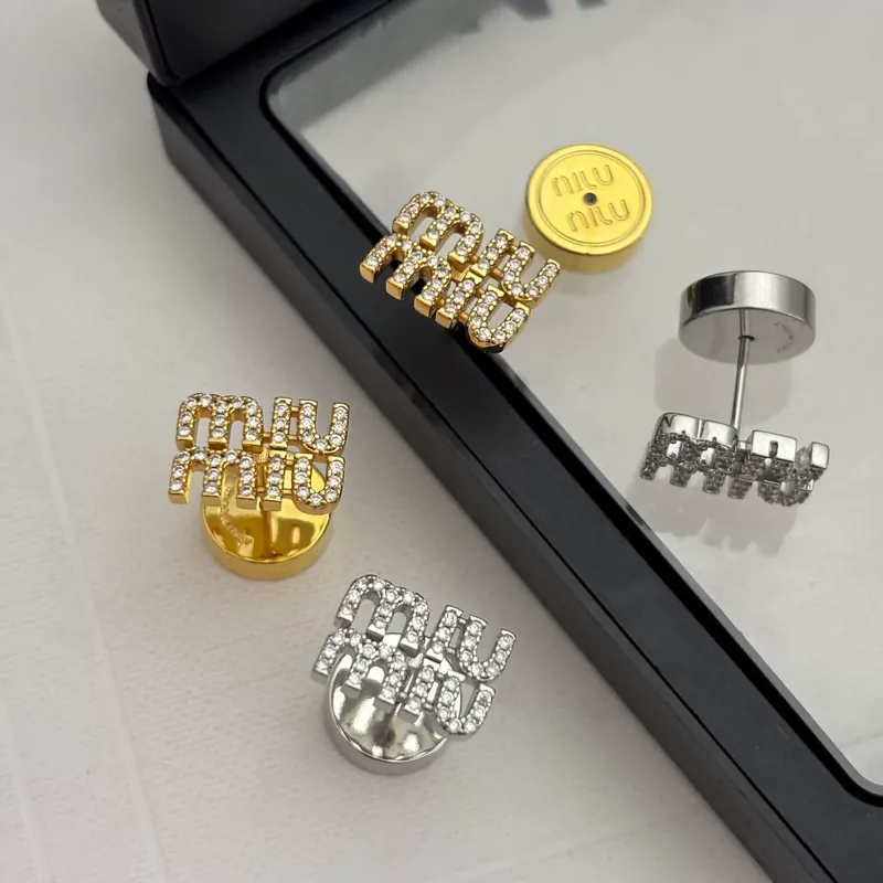 Zircon Letter Stud Earrings