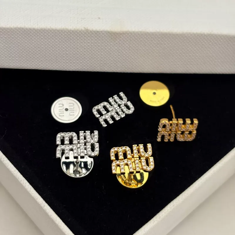 Zircon Letter Stud Earrings