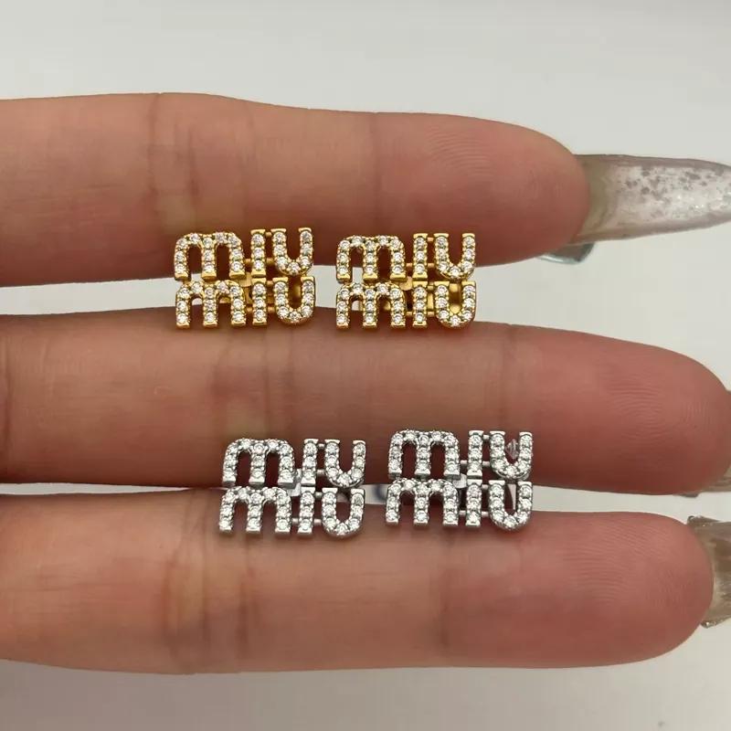 Zircon Letter Stud Earrings