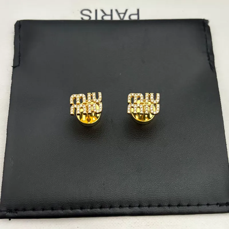 Zircon Letter Stud Earrings