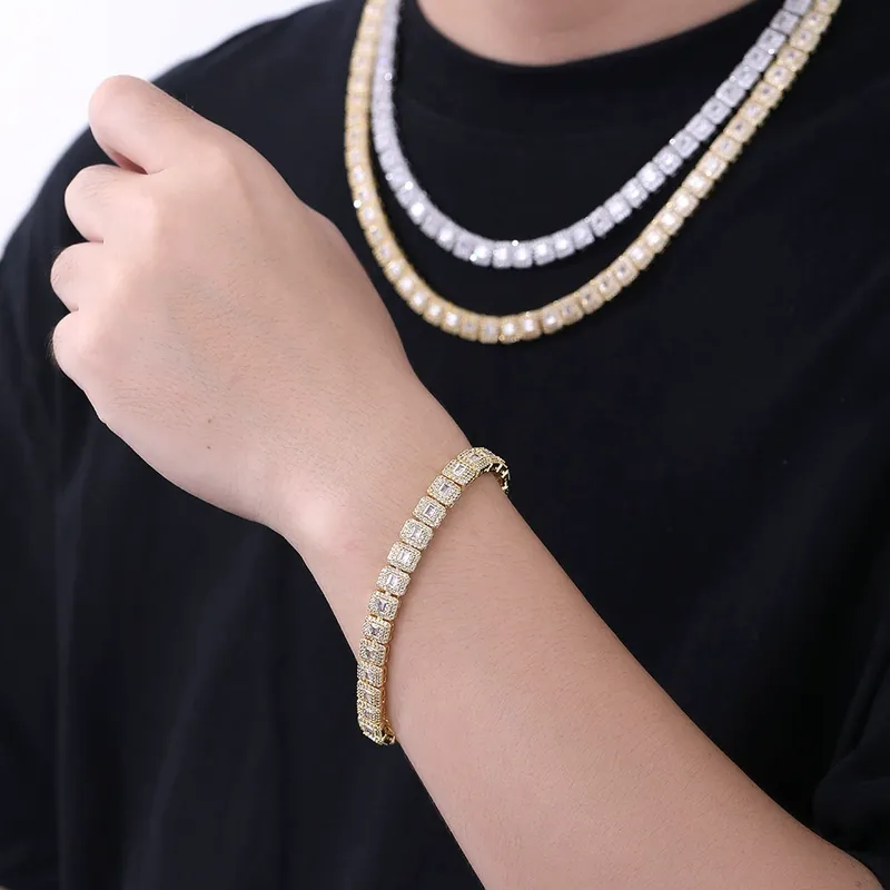 8mm Ice Cube Chain Necklace Hip-Hop Mixed Zircon Unisex