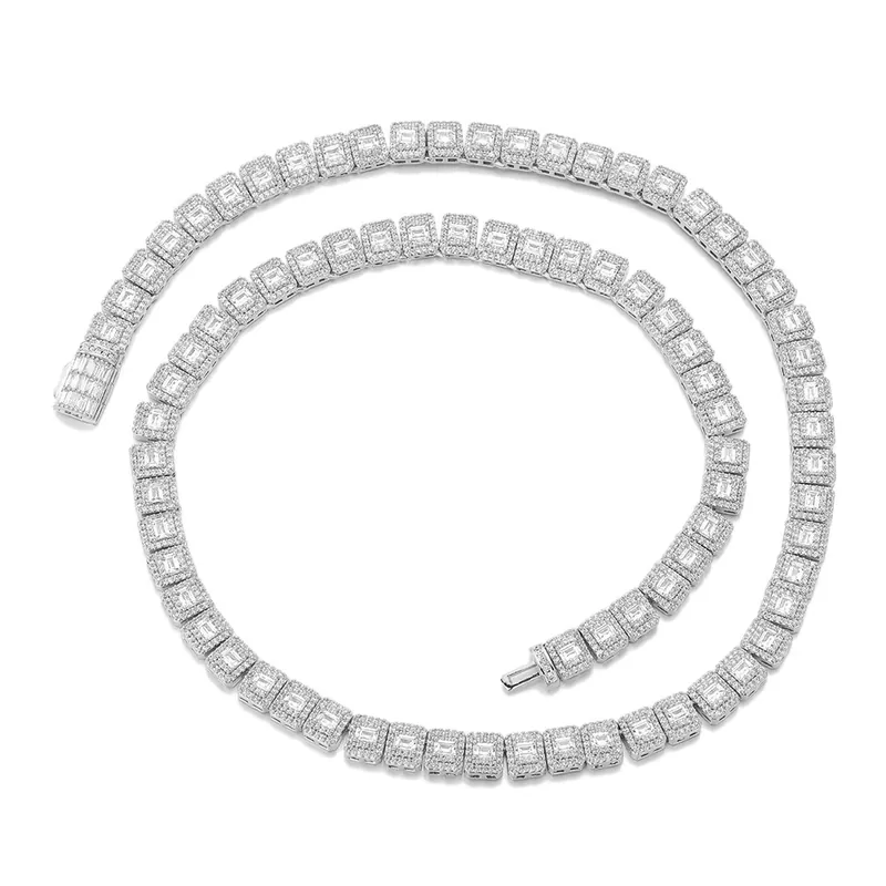 8mm Ice Cube Chain Necklace Hip-Hop Mixed Zircon Unisex