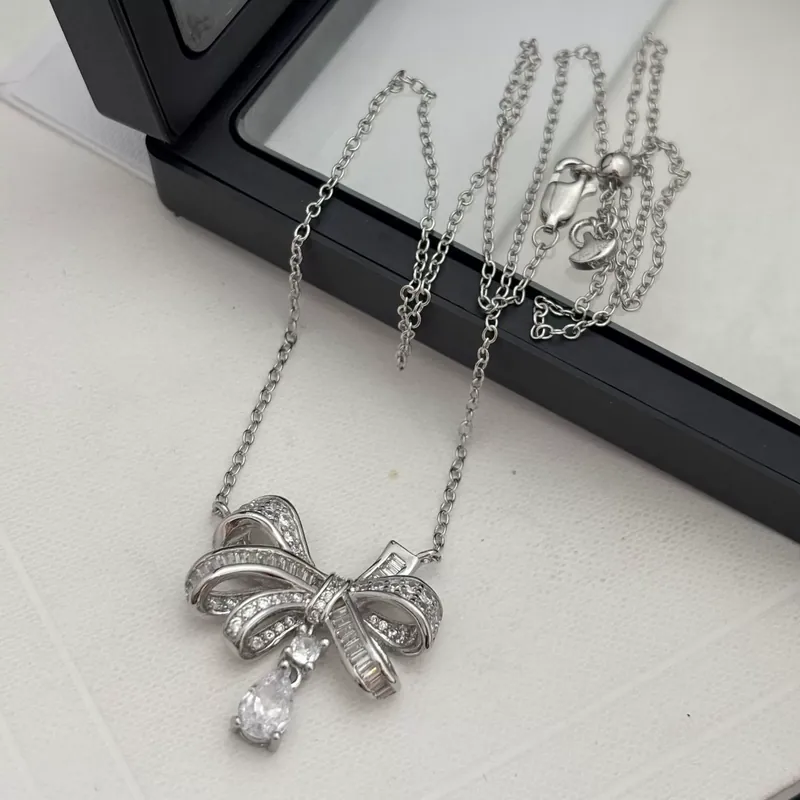 Zircon Butterfly Pendant Necklace