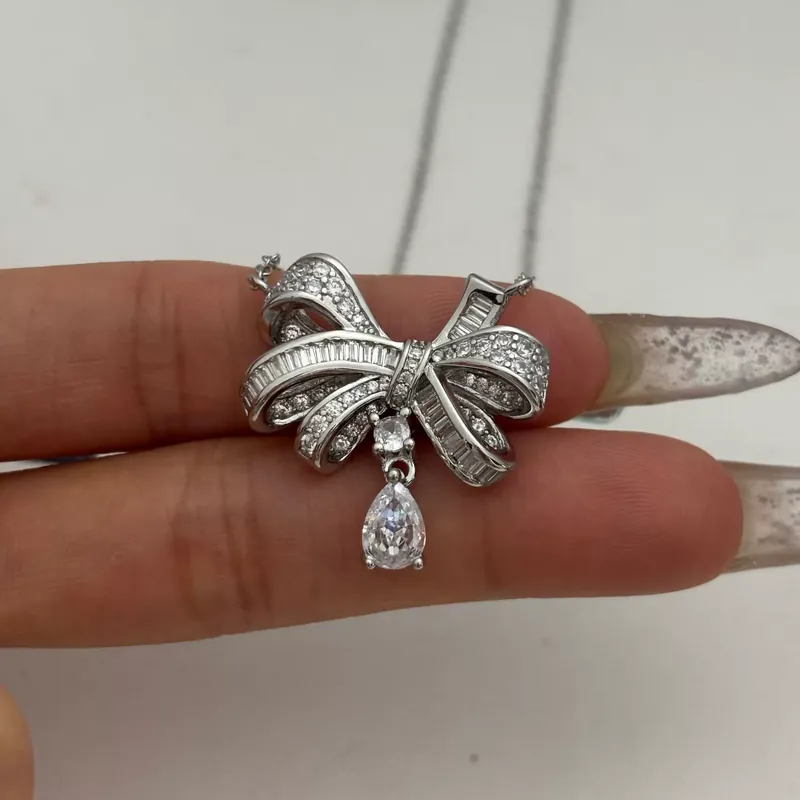 Zircon Butterfly Pendant Necklace
