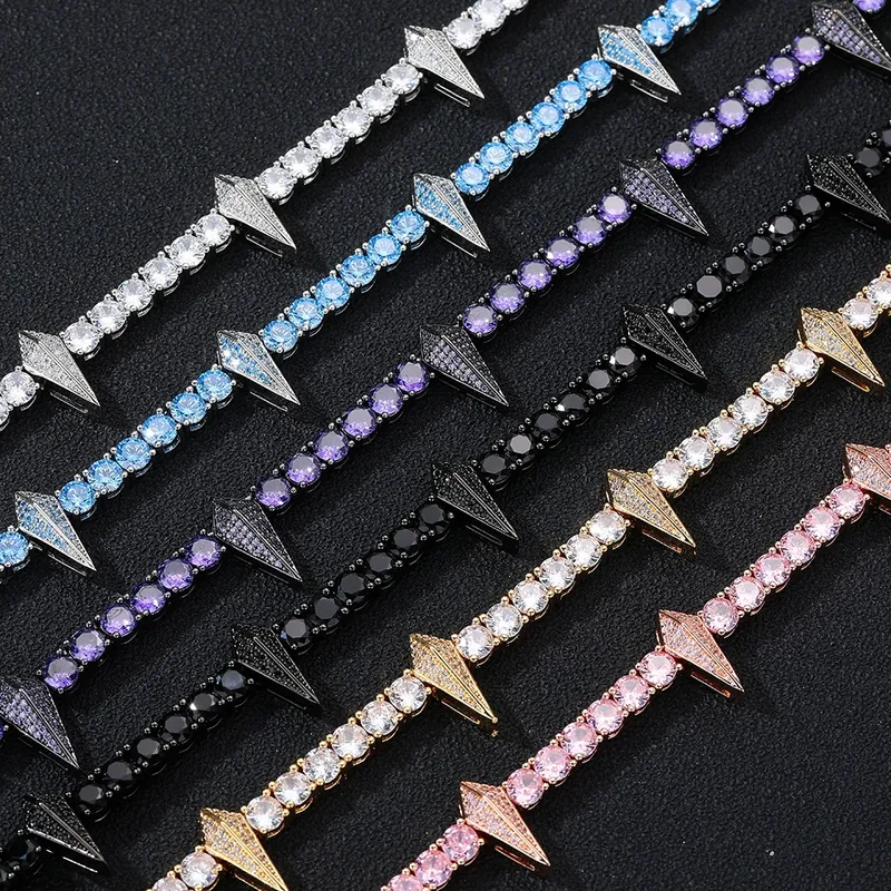Collier chaîne tennis dent de loup 5mm Hip-Hop zircon homme