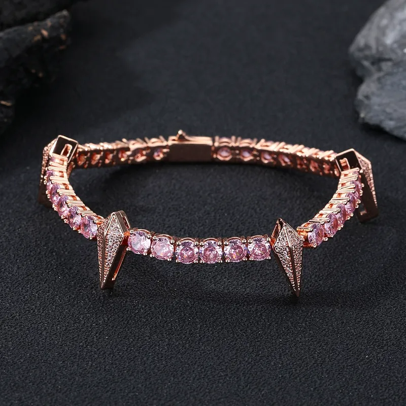 Collier chaîne tennis dent de loup 5mm Hip-Hop zircon homme