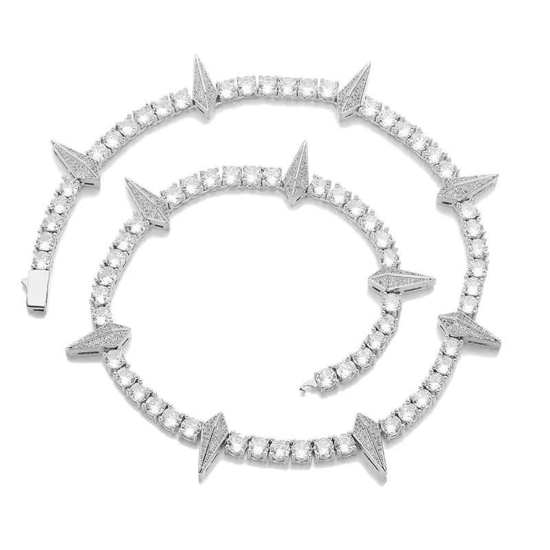 Collier chaîne tennis dent de loup 5mm Hip-Hop zircon homme