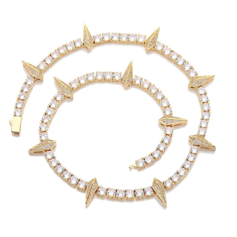 Collier chaîne tennis dent de loup 5mm Hip-Hop zircon homme