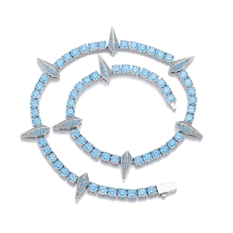 Collier chaîne tennis dent de loup 5mm Hip-Hop zircon homme
