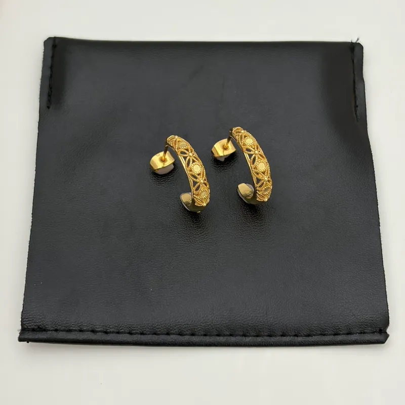 Alloy Hollow Carved Stud Earrings