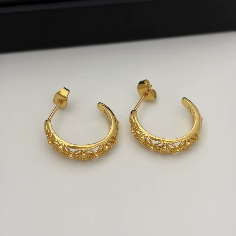 Alloy Hollow Carved Stud Earrings