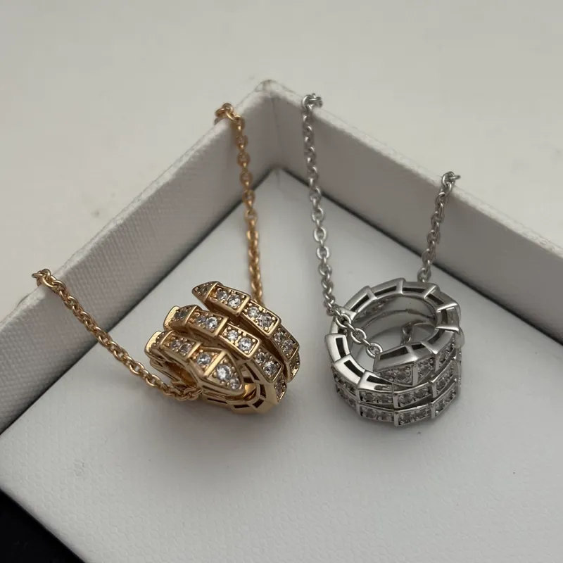 Titanium Steel Serpent Pave Necklace