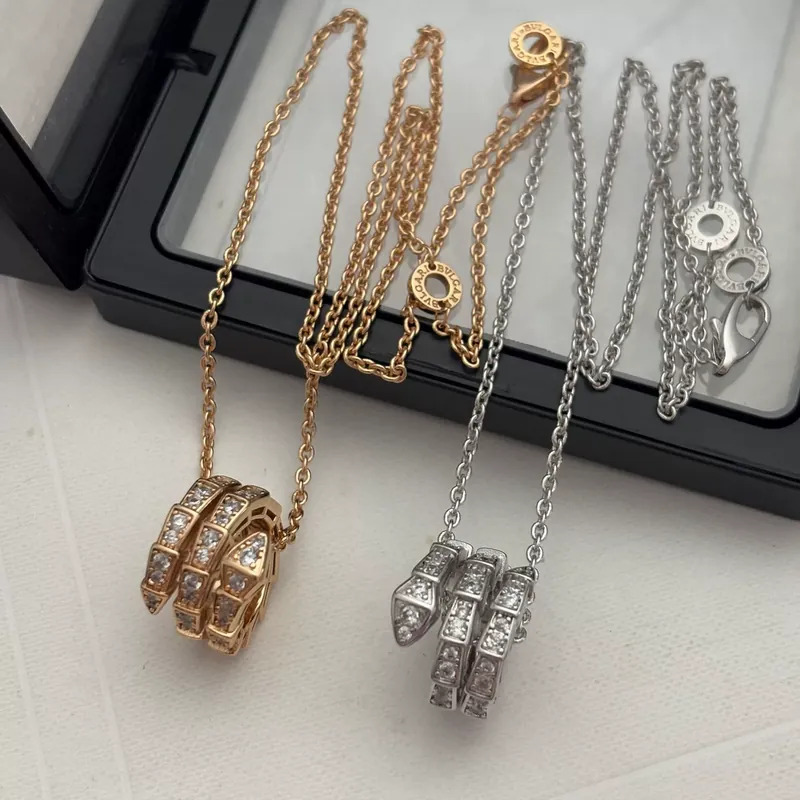Titanium Steel Serpent Pave Necklace