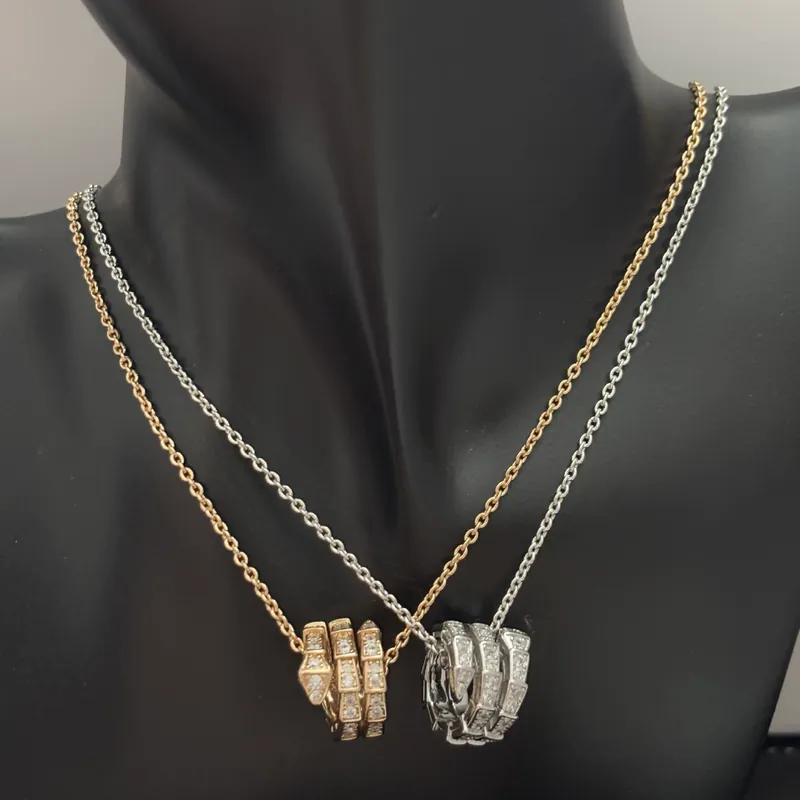 Titanium Steel Serpent Pave Necklace