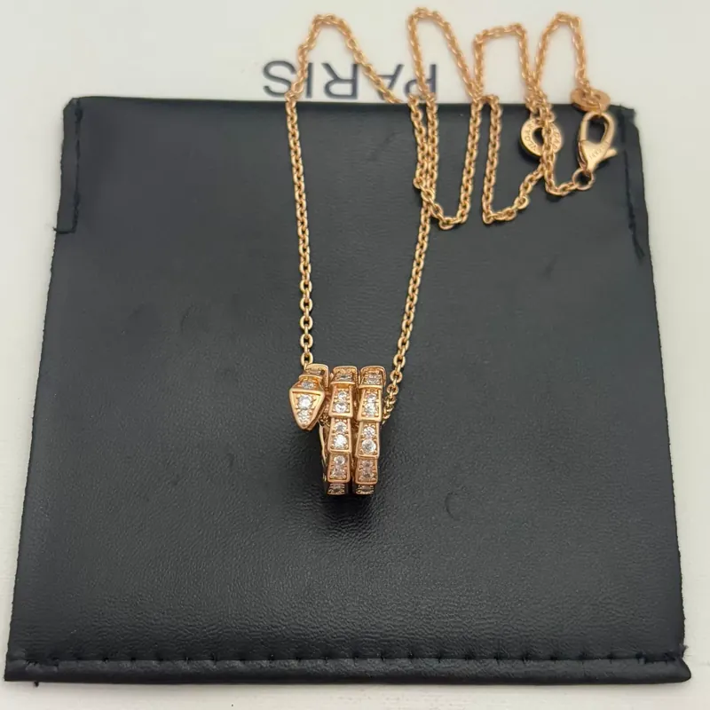 Titanium Steel Serpent Pave Necklace