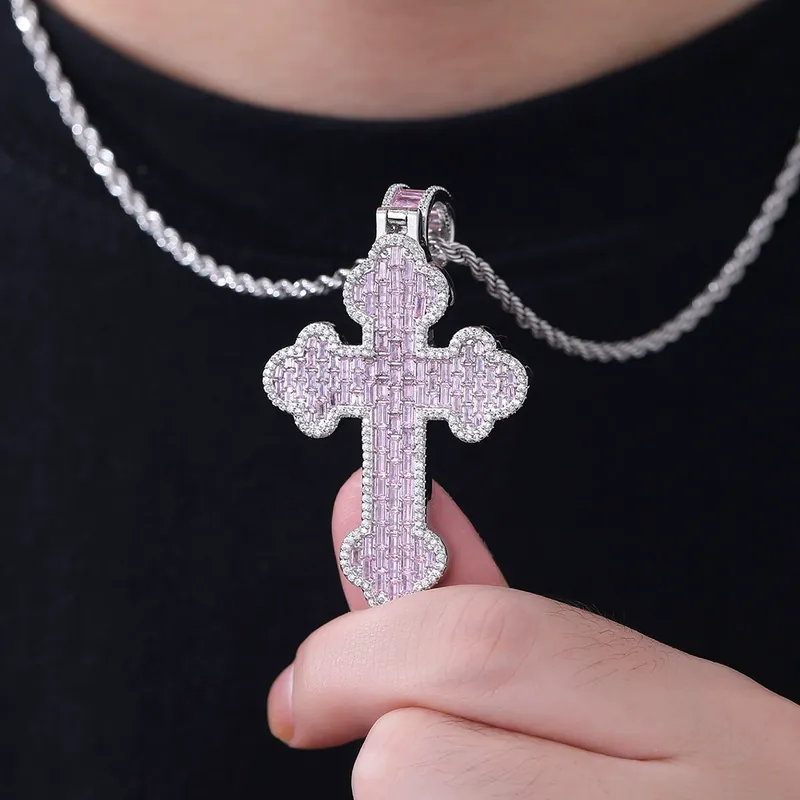 Cloud Cross Pendant Necklace Hip-Hop Full Pave Zircon