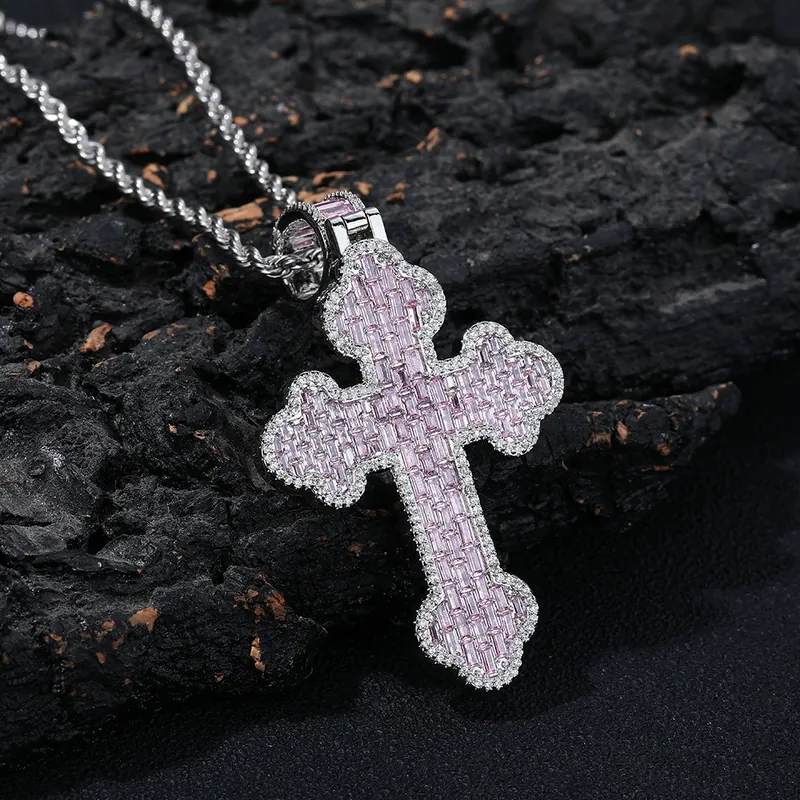 Cloud Cross Pendant Necklace Hip-Hop Full Pave Zircon
