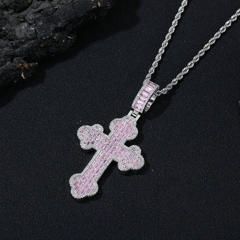 Cloud Cross Pendant Necklace Hip-Hop Full Pave Zircon