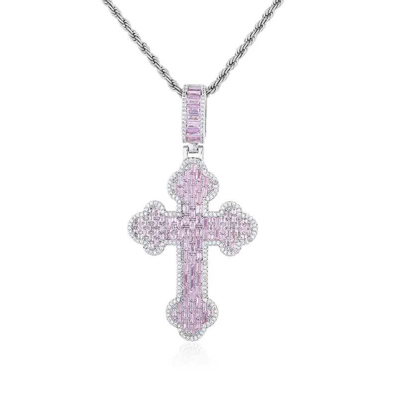 Cloud Cross Pendant Necklace Hip-Hop Full Pave Zircon