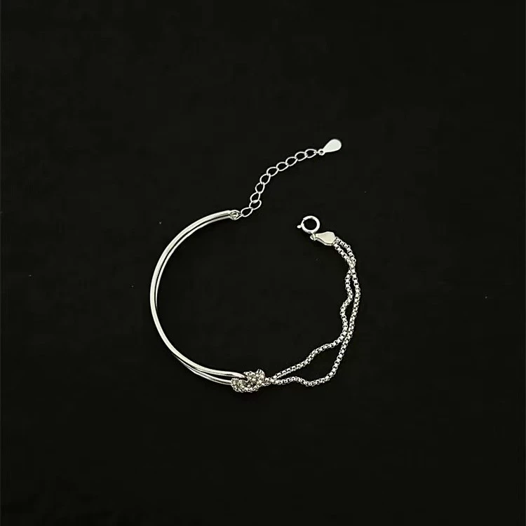 Titanium Steel Knot Half Bangle Bracelet