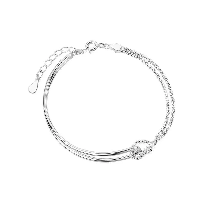 Titanium Steel Knot Half Bangle Bracelet