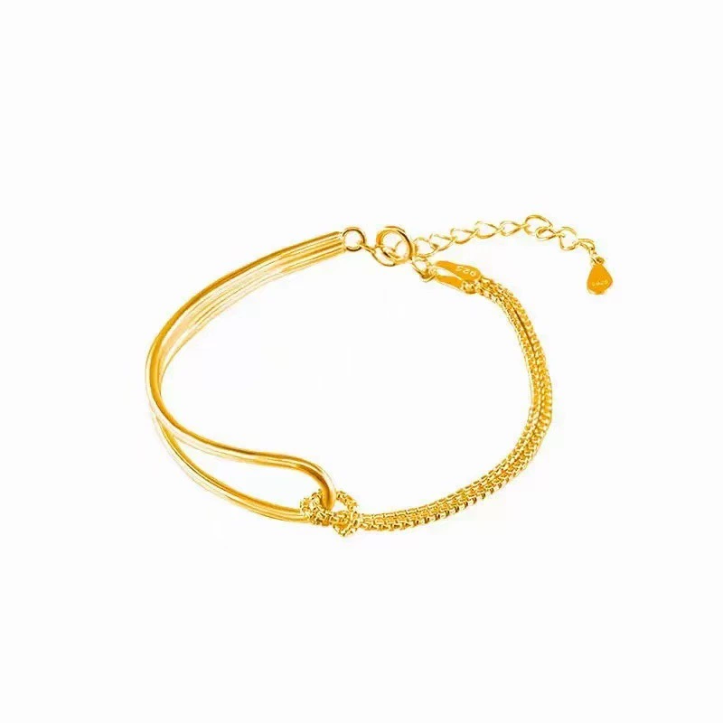 Titanium Steel Knot Half Bangle Bracelet