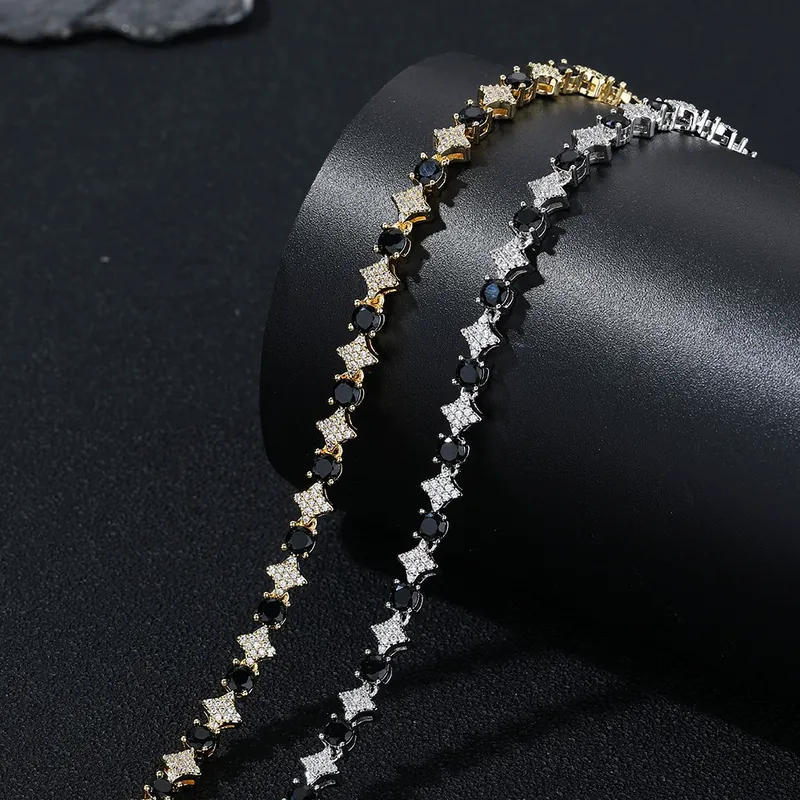 6mm Star Zircon Tennis Chain Necklace Hip-Hop Men's