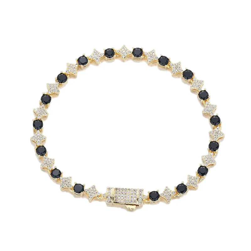 6mm Star Zircon Tennis Chain Necklace Hip-Hop Men's