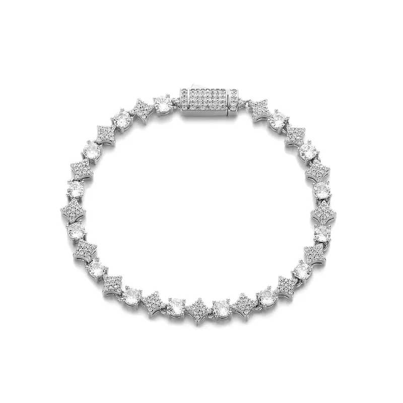 6mm Star Zircon Tennis Chain Necklace Hip-Hop Men's