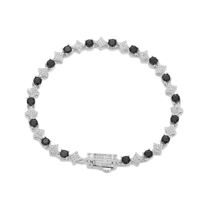 6mm Star Zircon Tennis Chain Necklace Hip-Hop Men's