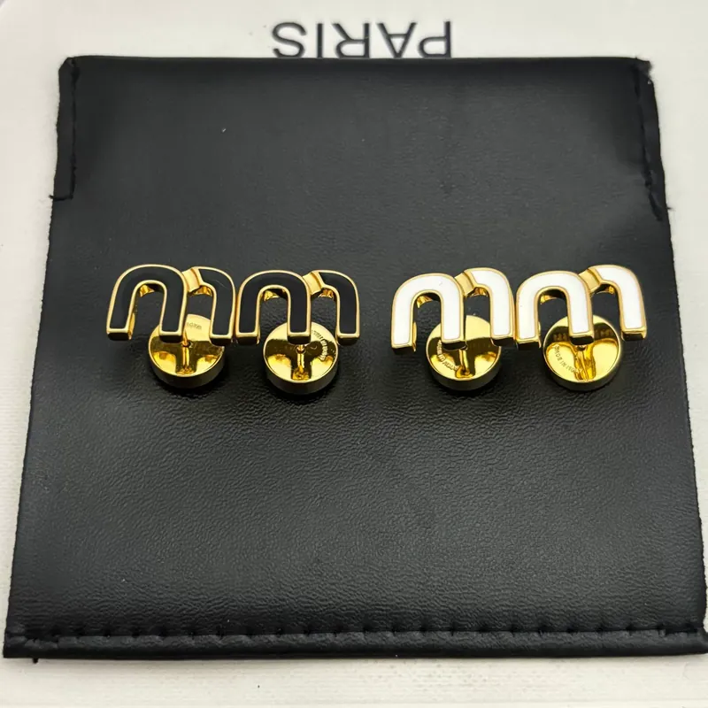 Enamel Vintage Letter M Stud Earrings