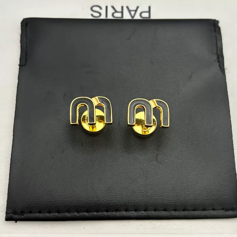 Enamel Vintage Letter M Stud Earrings