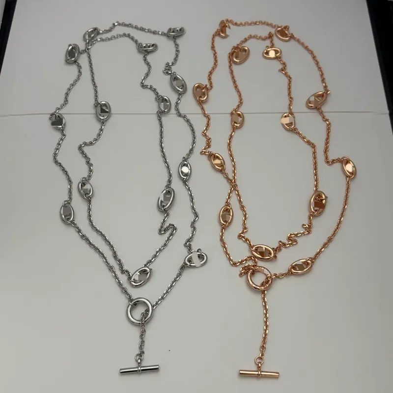 Alloy Long Chain Necklace Versatile Layering