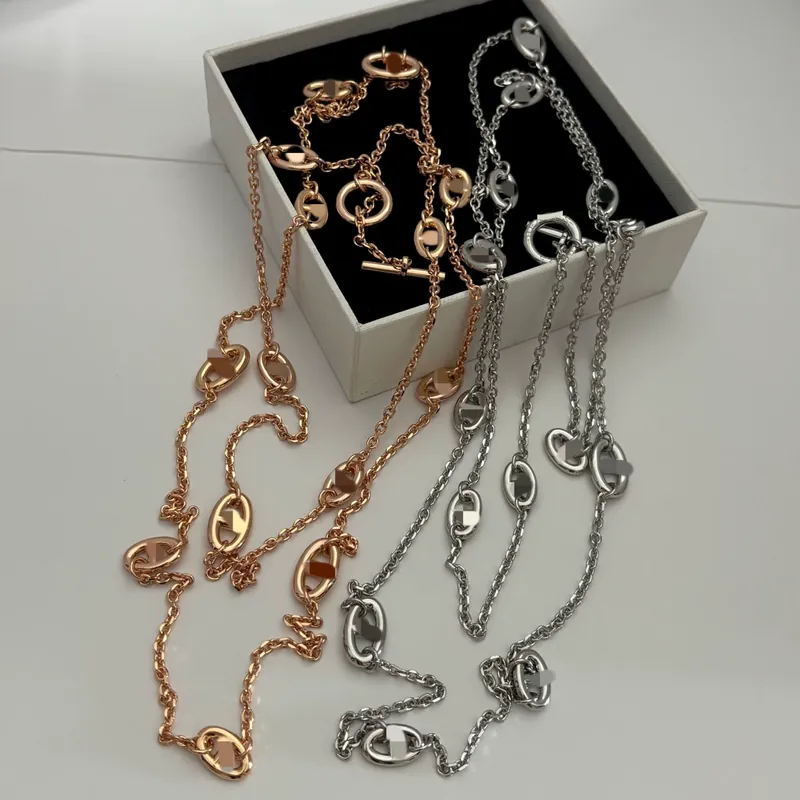Alloy Long Chain Necklace Versatile Layering