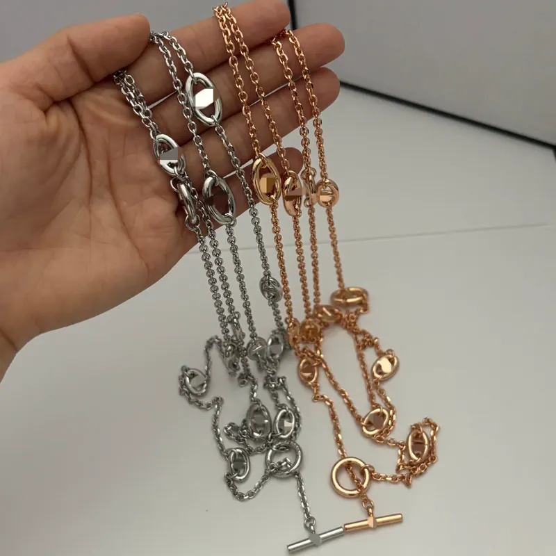 Alloy Long Chain Necklace Versatile Layering
