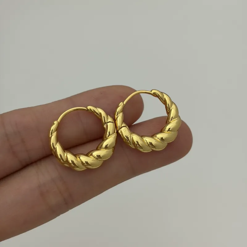 Alloy Spiral Horn Earrings